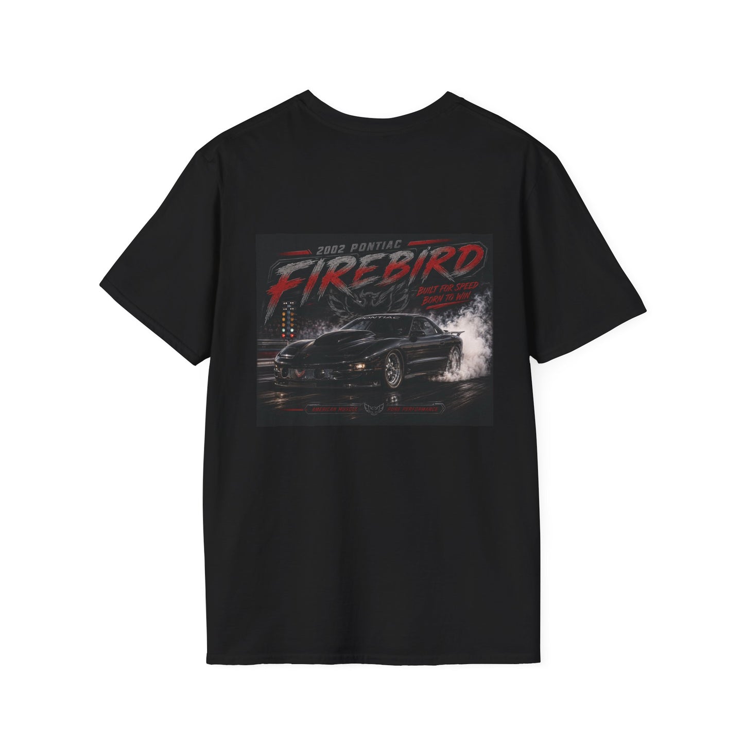 2002 Pontiac Firebird Muscle Car T-Shirt — Classic Sports Car Graphic Tee