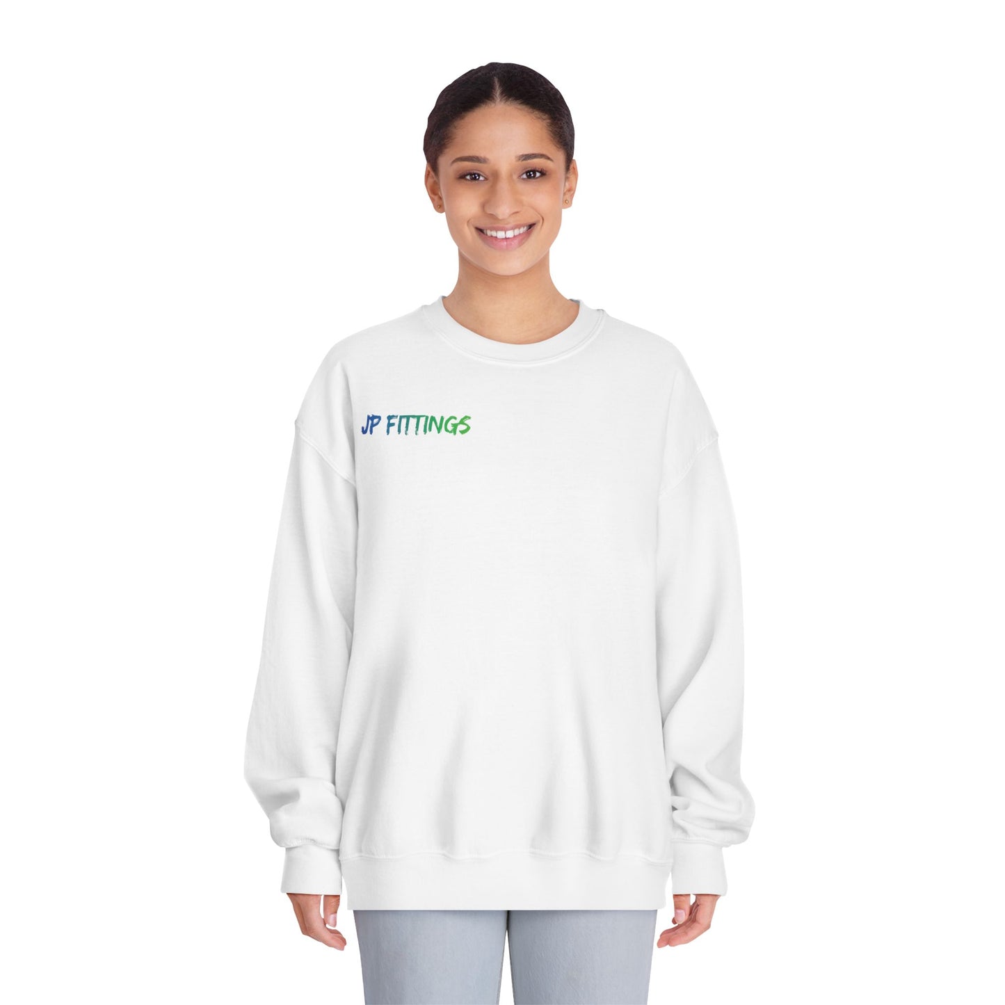 Motorcycle Drag Racing Crewneck Sweatshirt — Blue Sportbike Burnout Graphic