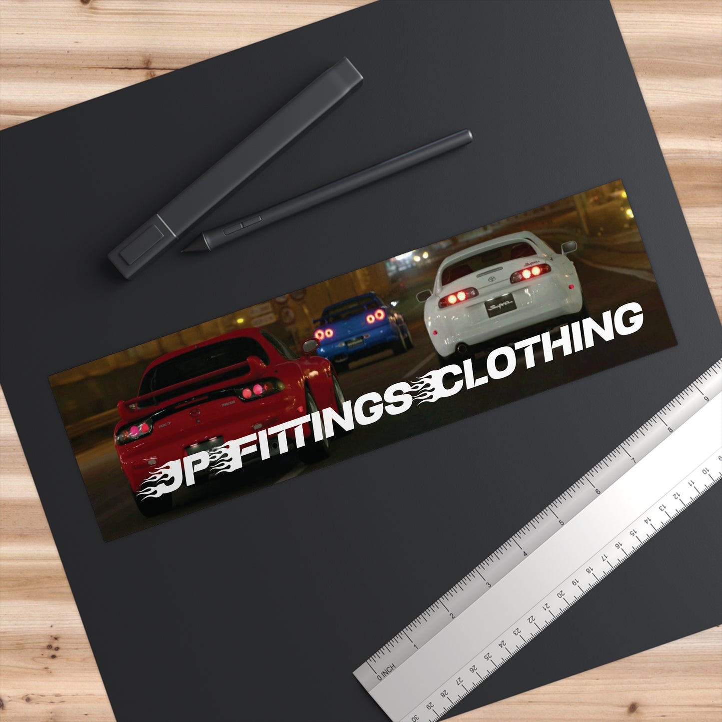 JP Fittings Car Scene Bumper Sticker — Automotive Clothing Brand Decal