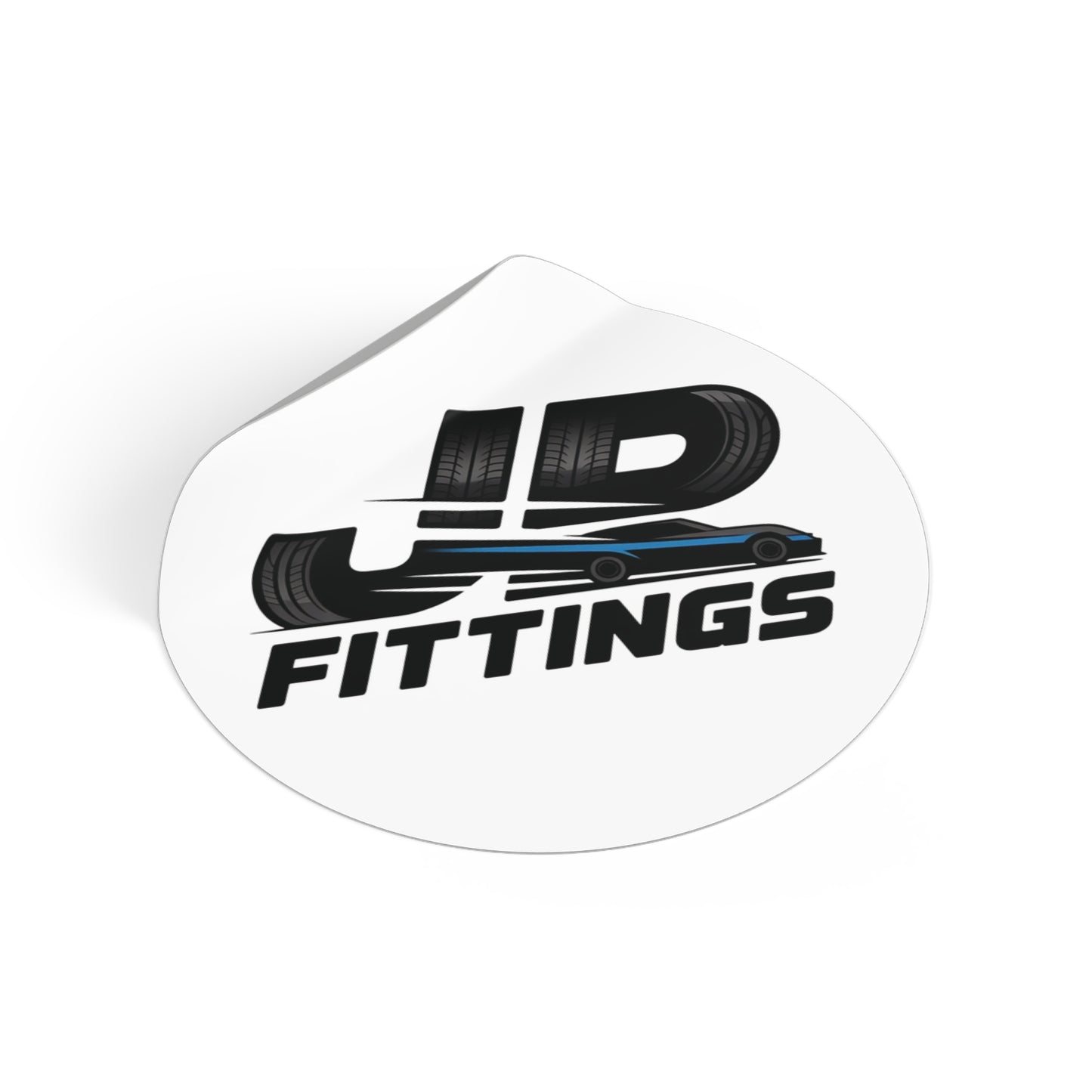 JP Fittings Round Vinyl Sticker — Motorcycle & Automotive Logo Decal
