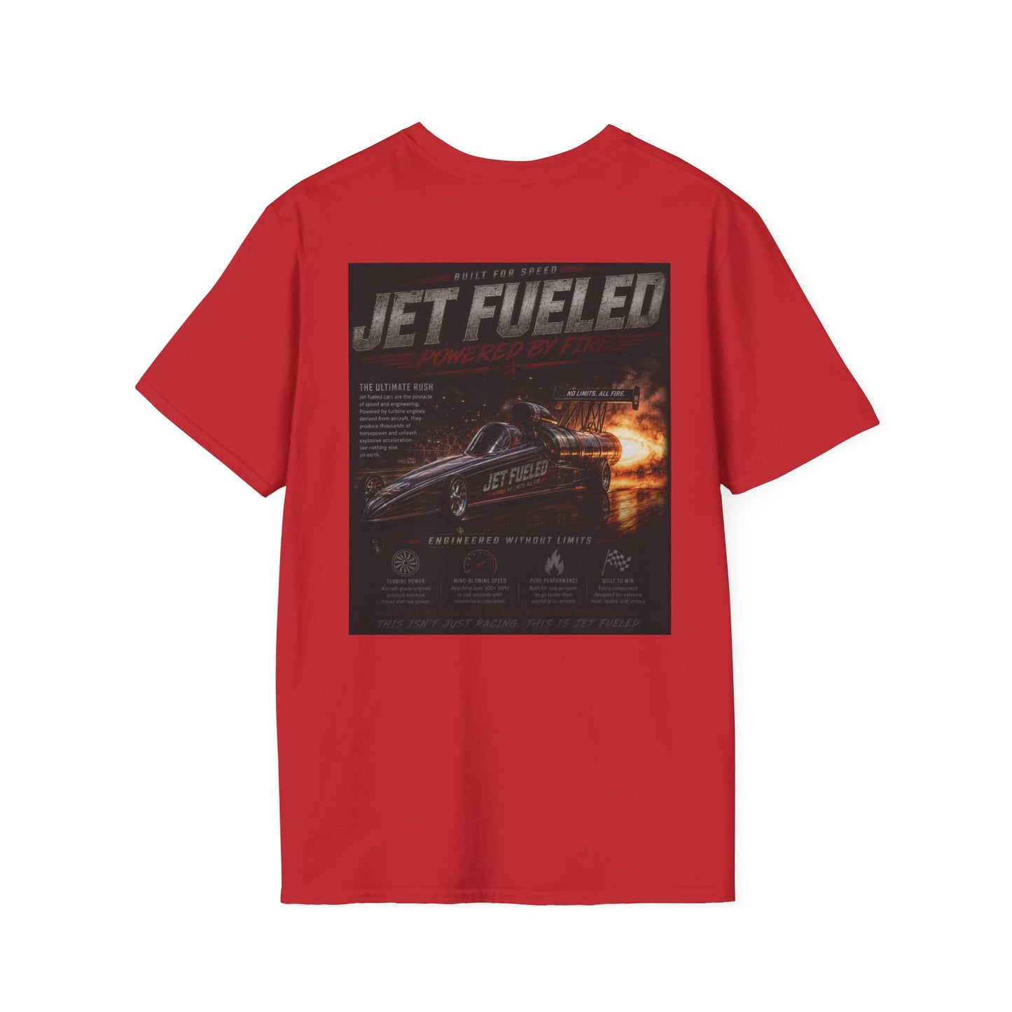 Jet-Fueled Dragster T-Shirt — Retro Racing Graphics