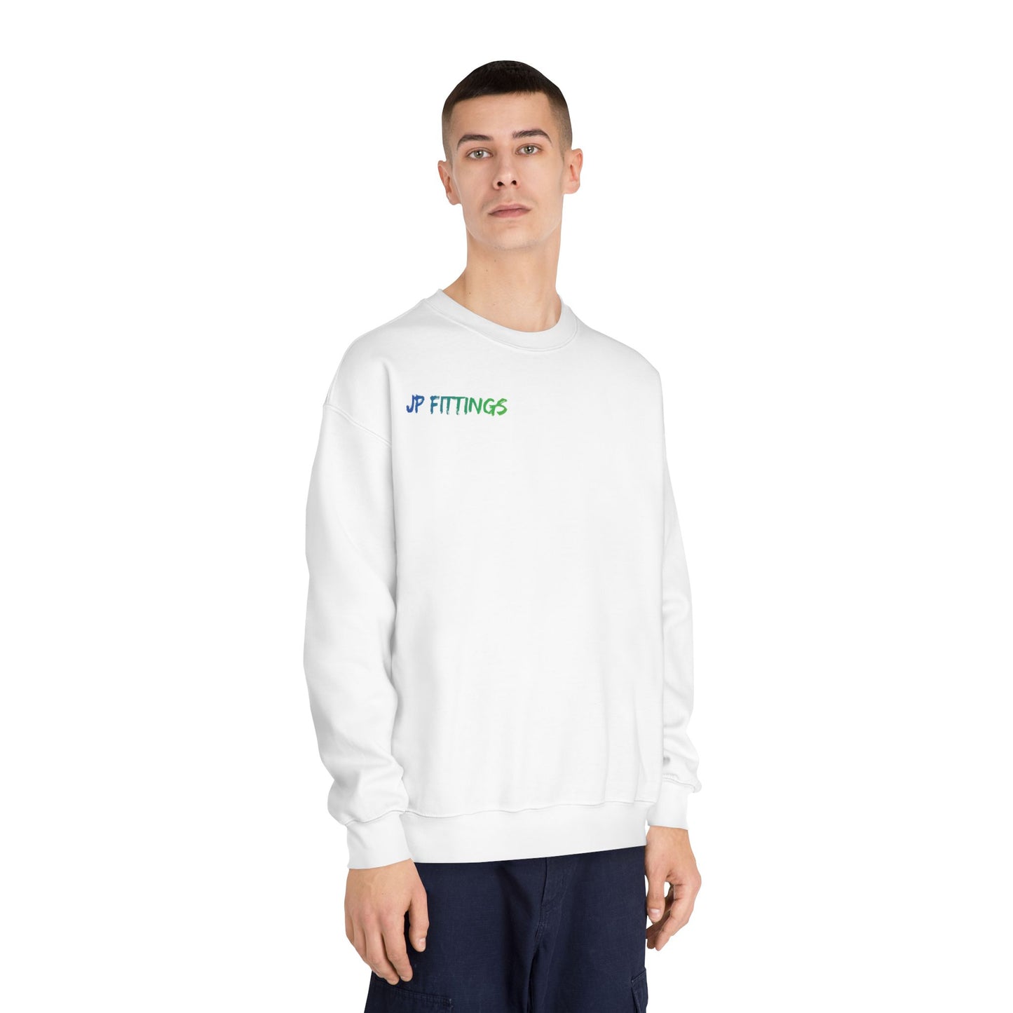 Motorcycle Drag Racing Crewneck Sweatshirt — Blue Sportbike Burnout Graphic